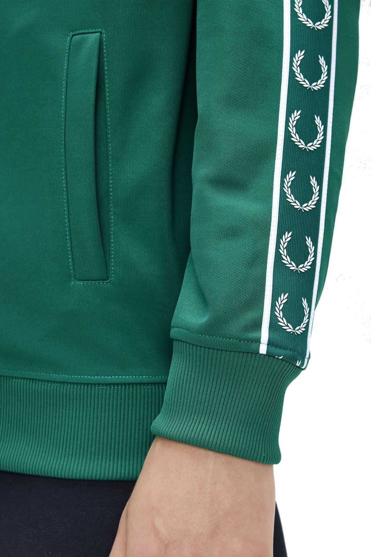 Fred Perry Contrast Tape Track Jacket Sport Green