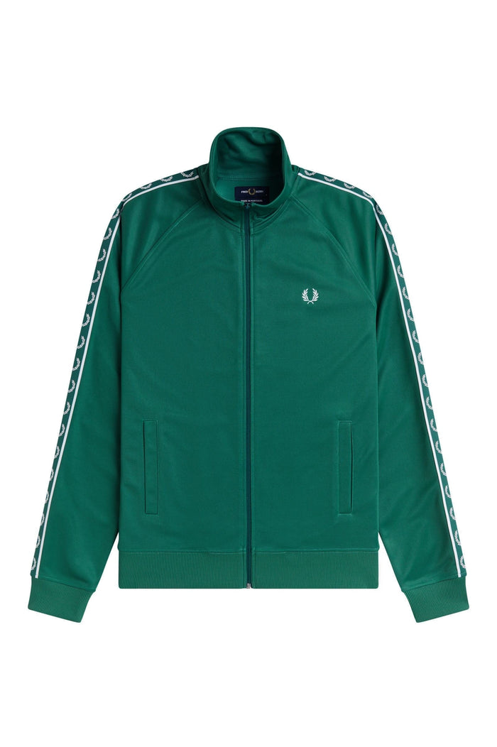 Fred Perry Contrast Tape Track Jacket Sport Green