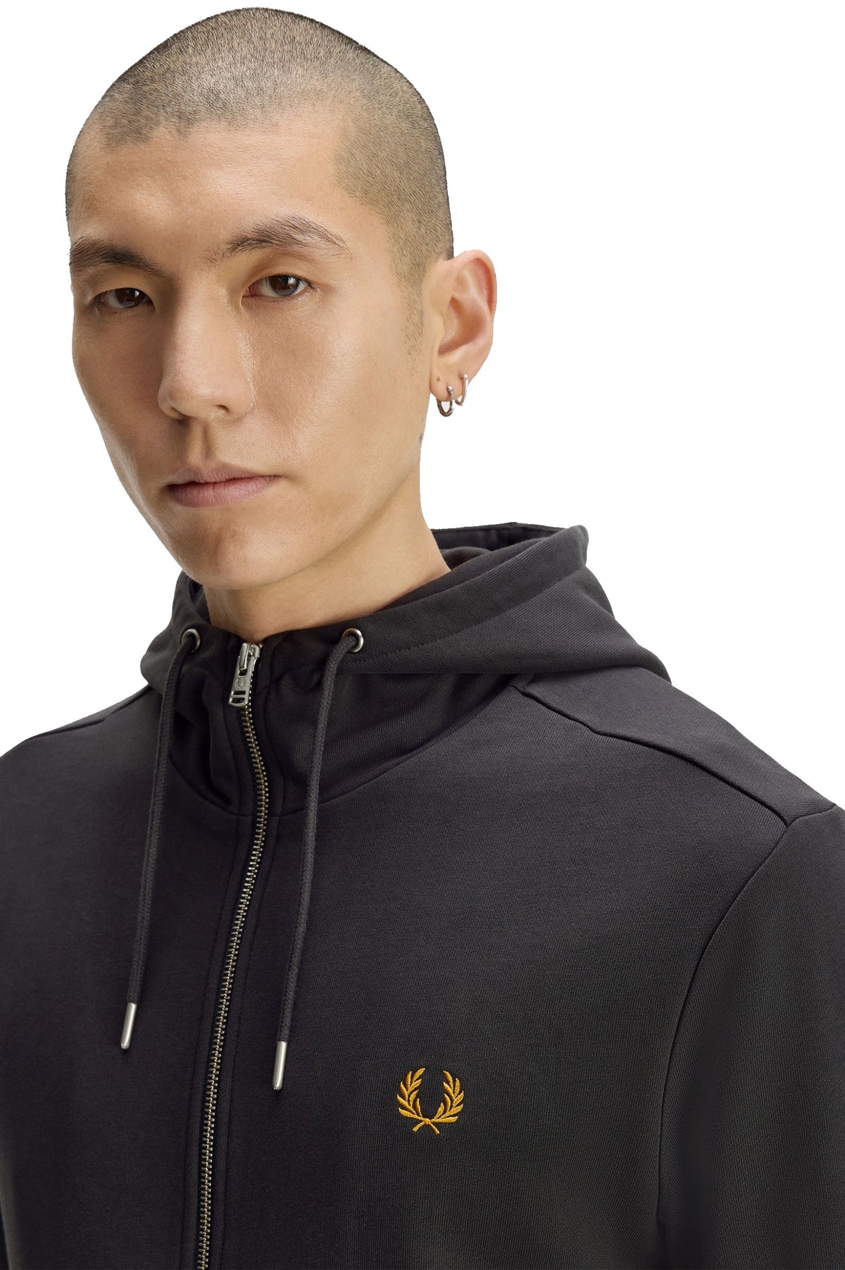 Fred Perry Sudadera Capucha Cremallera Gris J7536