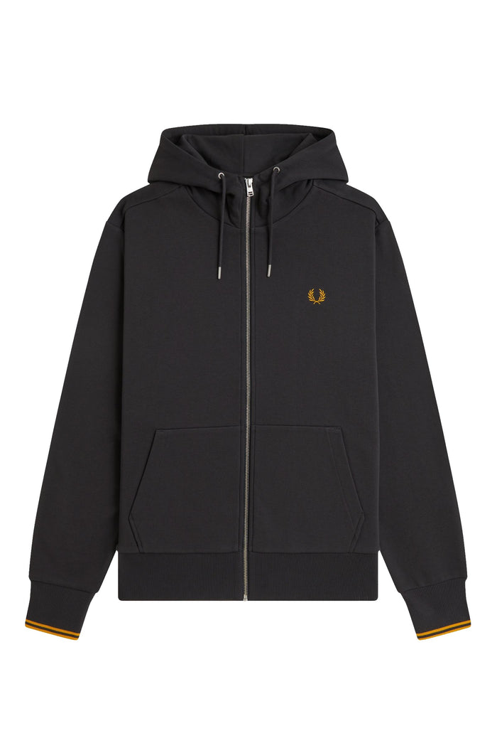 Fred Perry Sudadera Capucha Cremallera Gris J7536