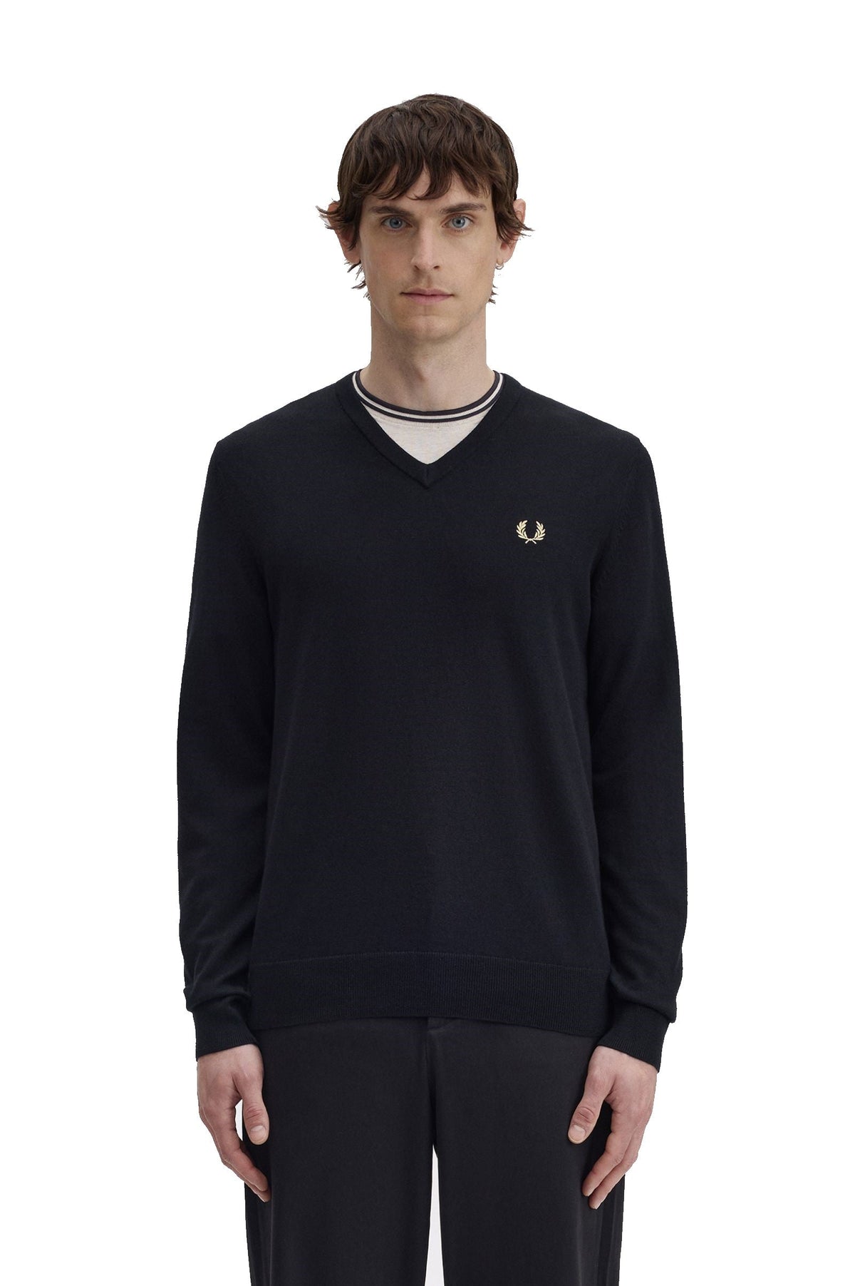 Fred Perry Classic V Neck Jumper Black