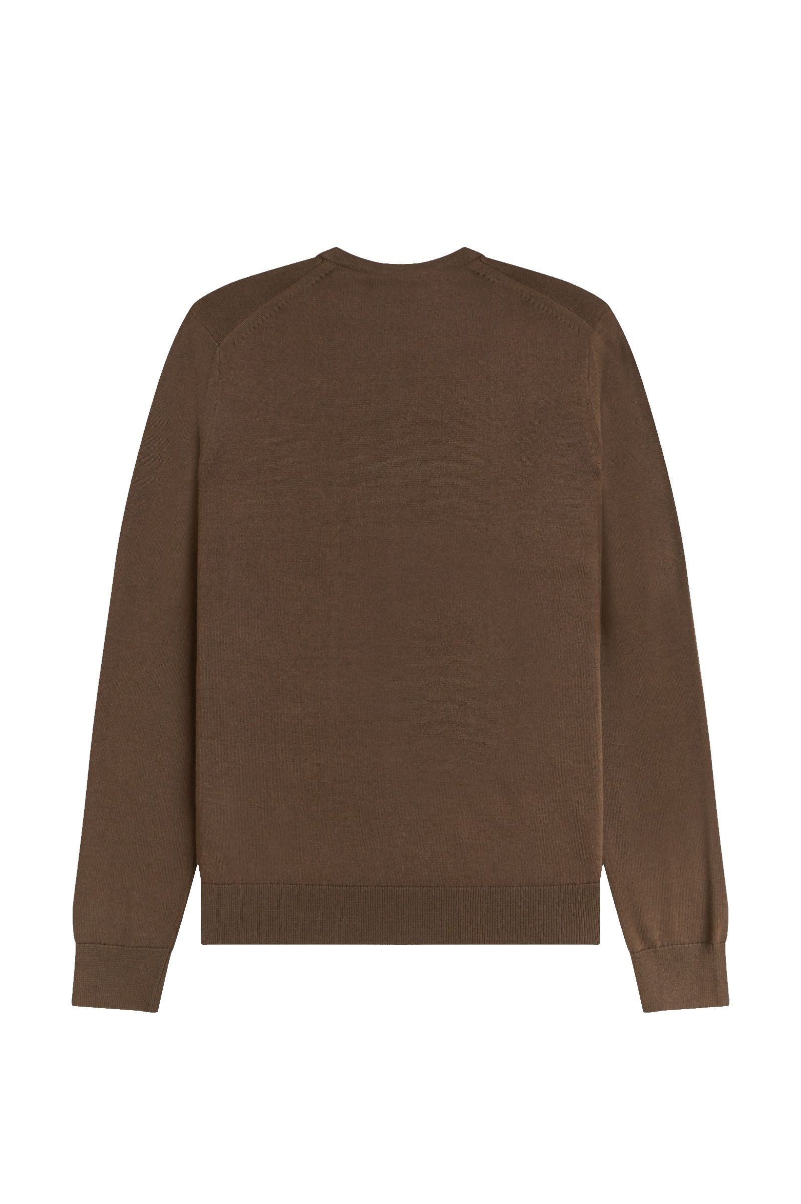 Fred Perry Classic Crew Neck Jumper Burnt Tobacco