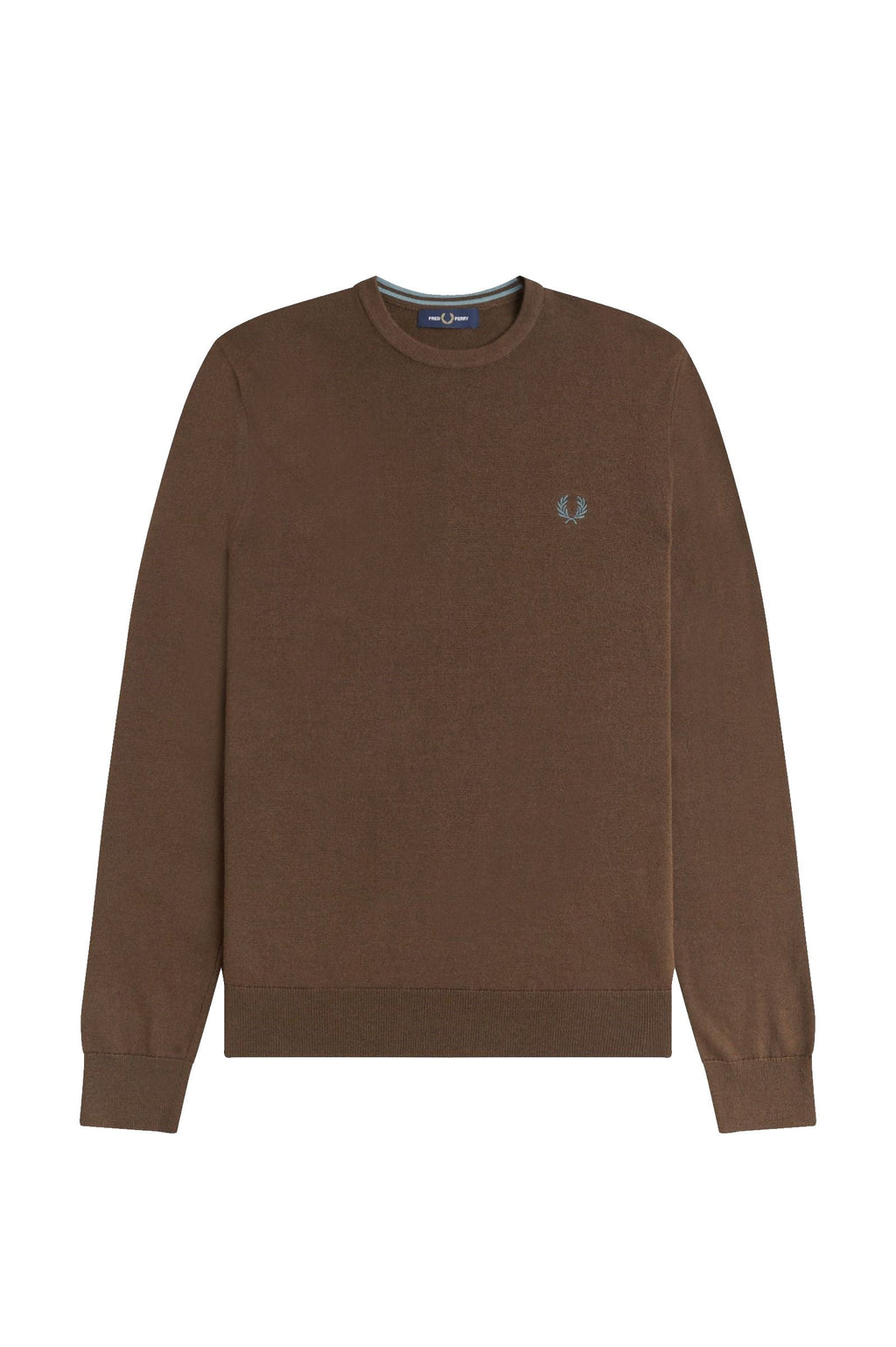 Fred Perry Classic Crew Neck Jumper Burnt Tobacco