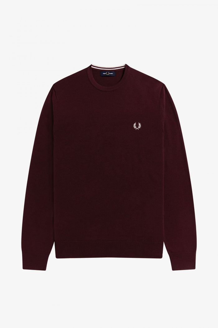 Fred Perry Classic Crew Neck Jumper Oxblood