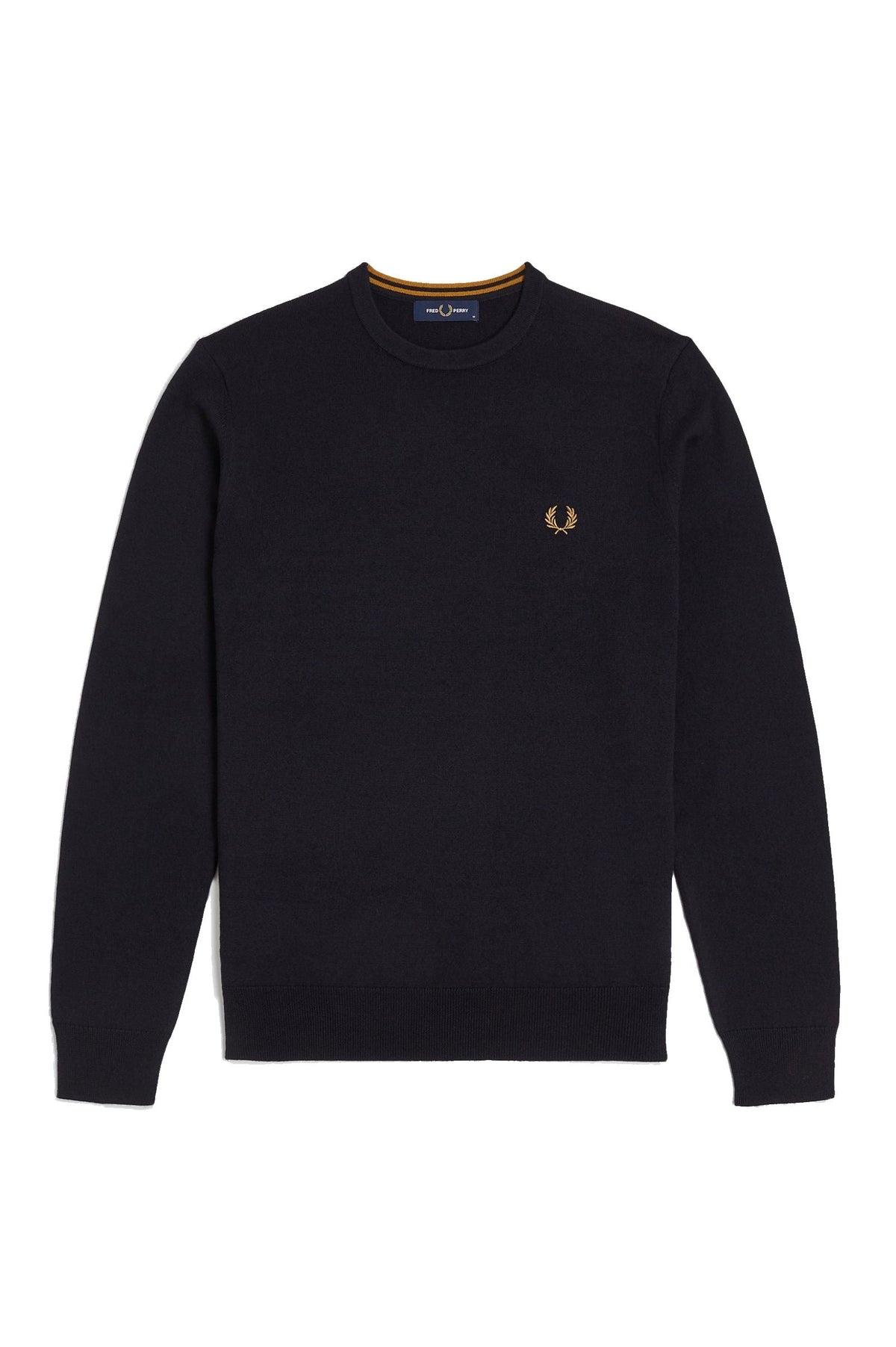 Fred Perry Classic Crew Neck Jumper Navy / Ocre