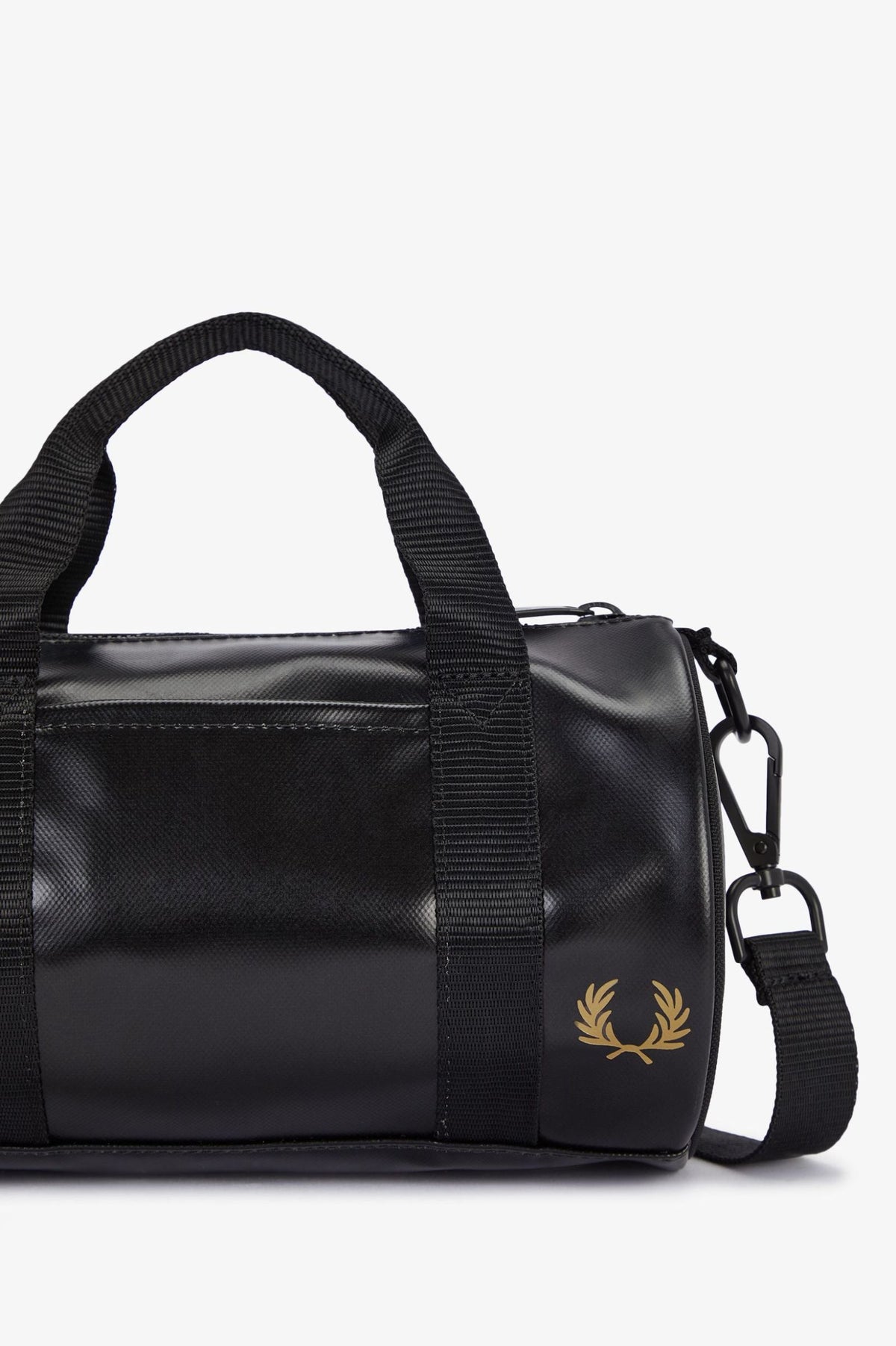 Fred Perry Tonal Classic Mini Barrel Bag Black / Gold