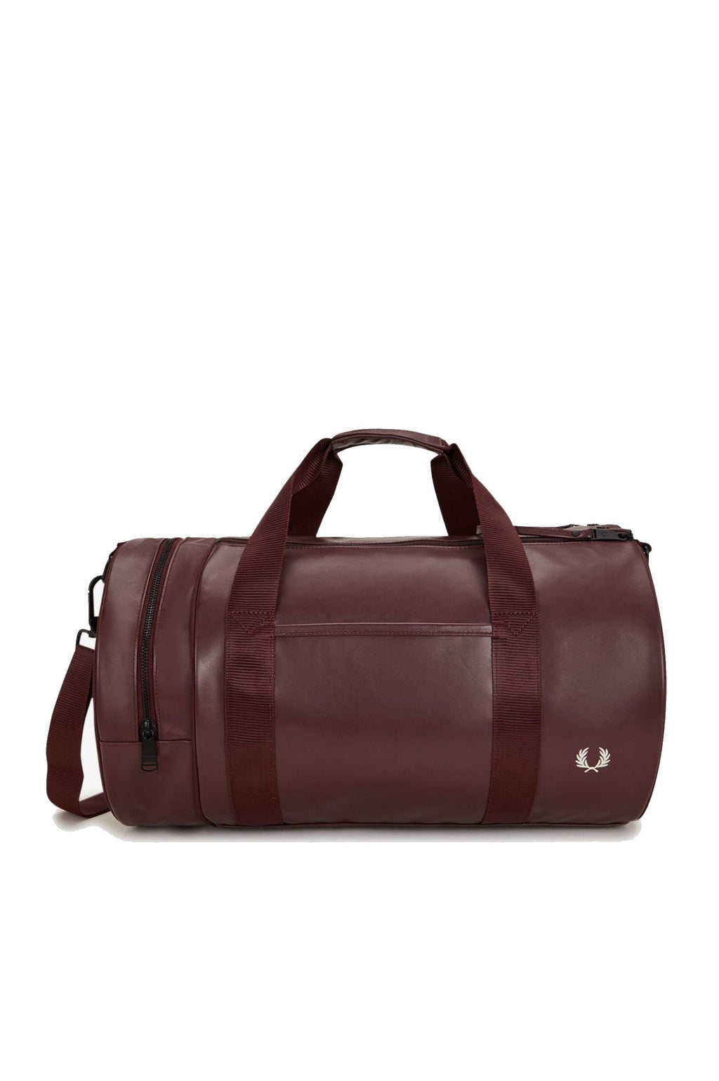 Fred Perry Tonal PU Barrel Bag Oxblood / Ecru / Ecru