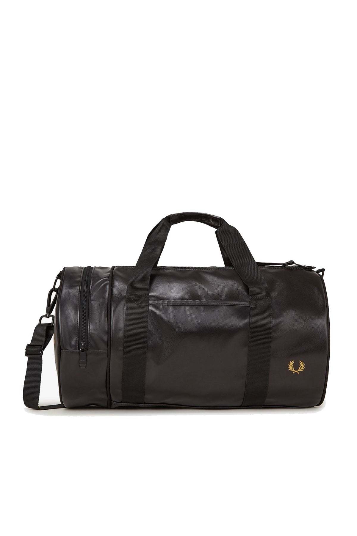 Fred Perry Tonal PU Barrel Bag Black / Gold