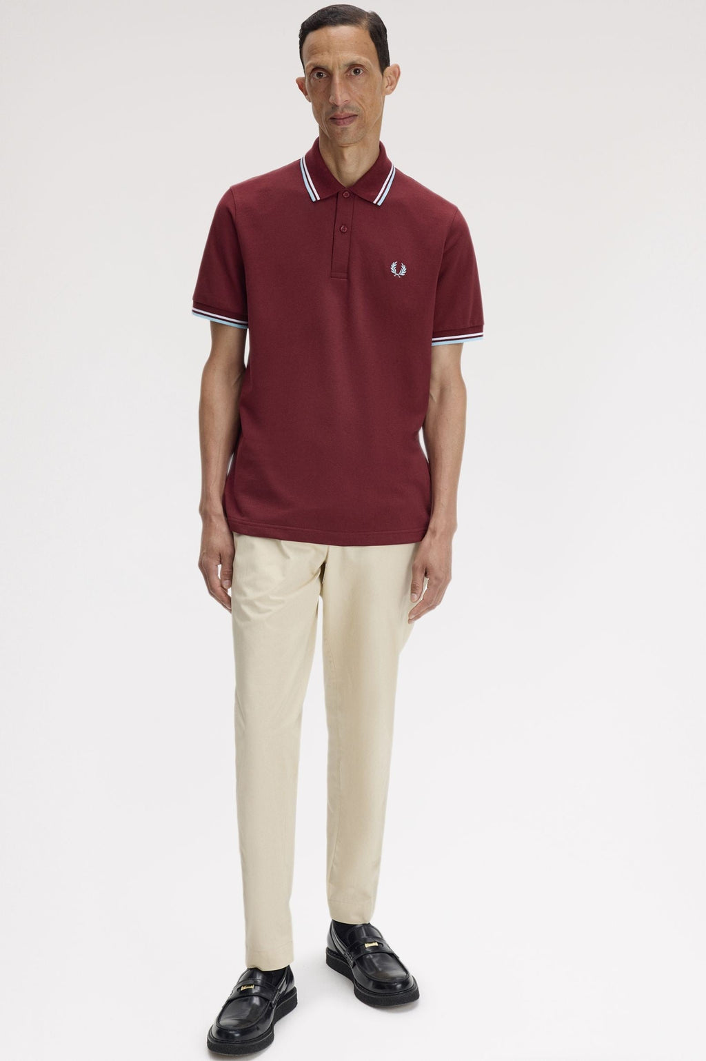 Fred Perry Reissues Original Twin Tipped Polo Maroon / White / Ice
