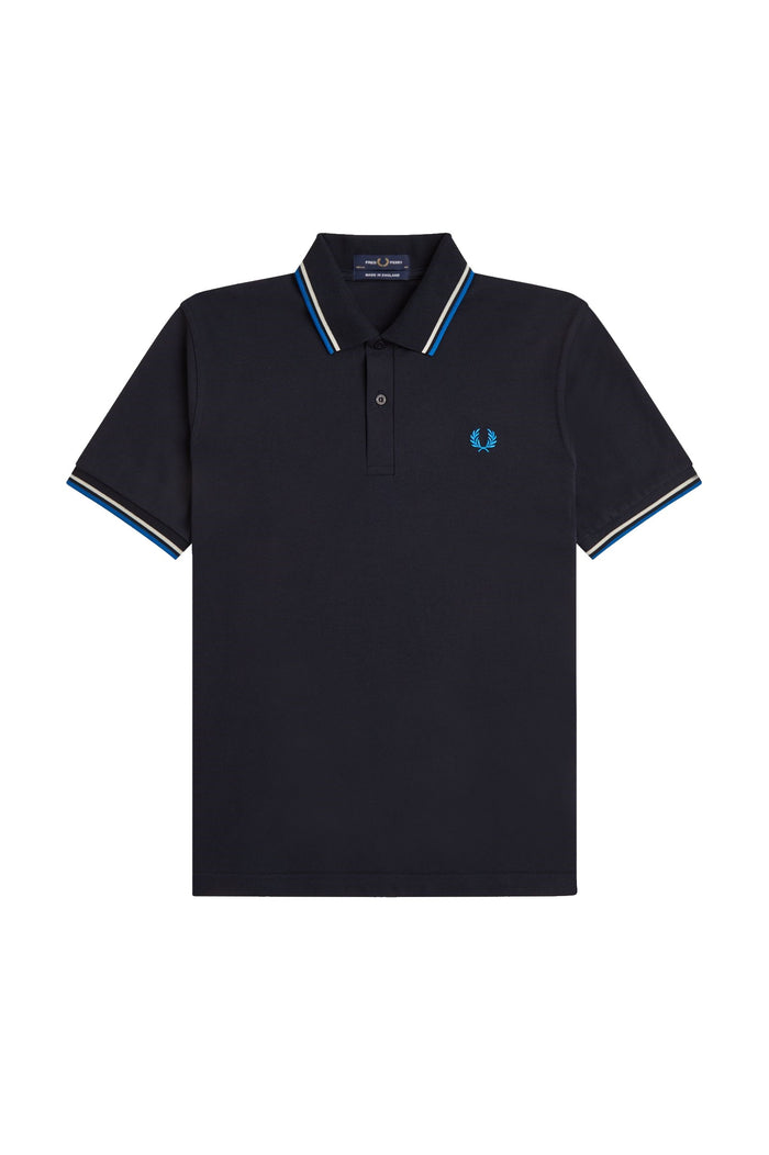 Fred Perry Reissues Original Twin Tipped Polo Navy / Tramline White / Indoor Court Blue