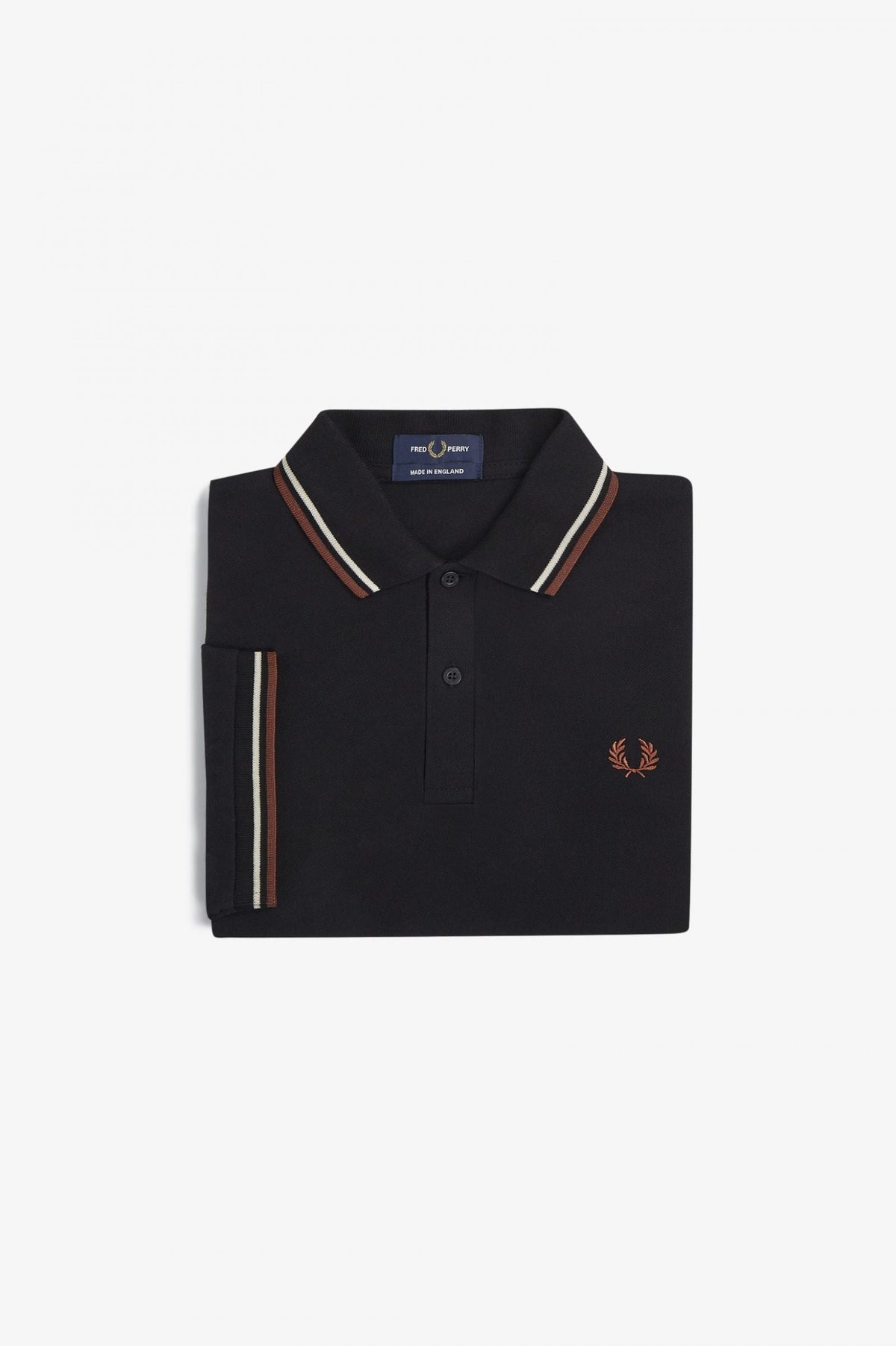 Fred Perry Reissues Original Twin Tipped Polo Black / Oatmeal / Whisky Brown