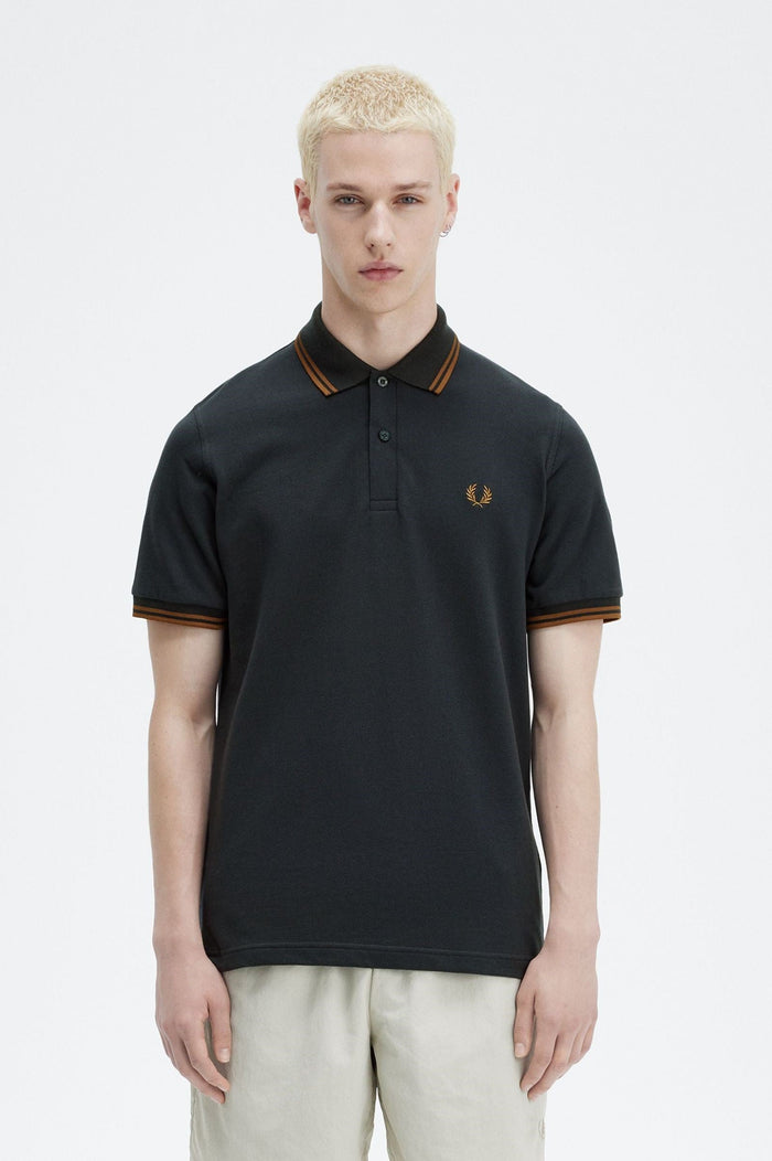 Fred Perry Reissues Original Twin Tipped Polo Night Green / Dark Caramel / Dark Caramel