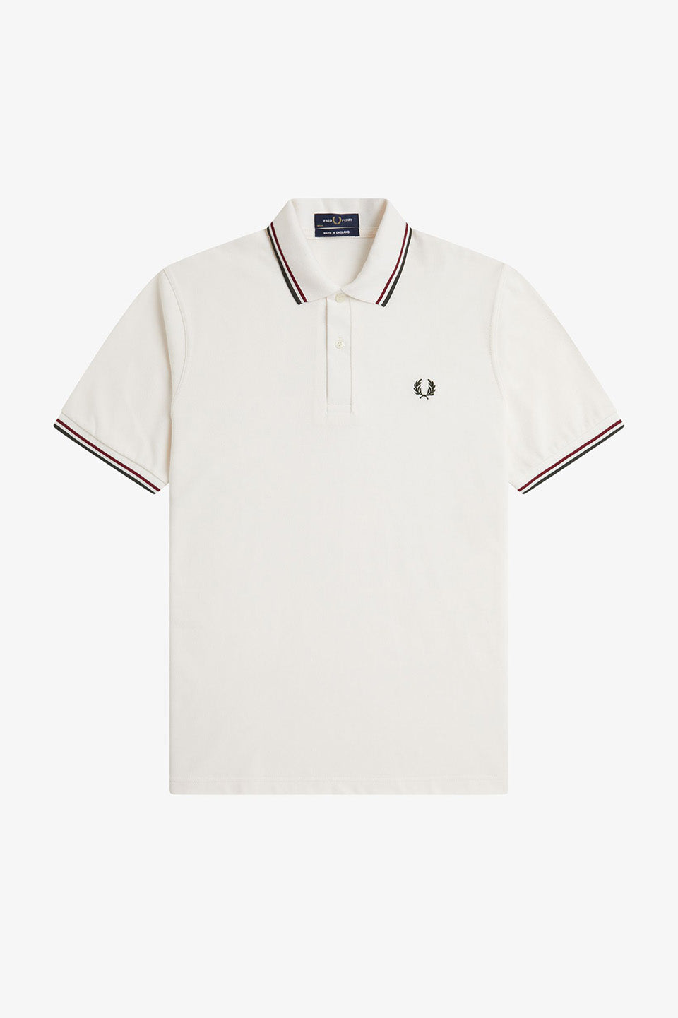 Fred Perry Reissues Original Twin Tipped Polo White / Burnt Red / Court Green
