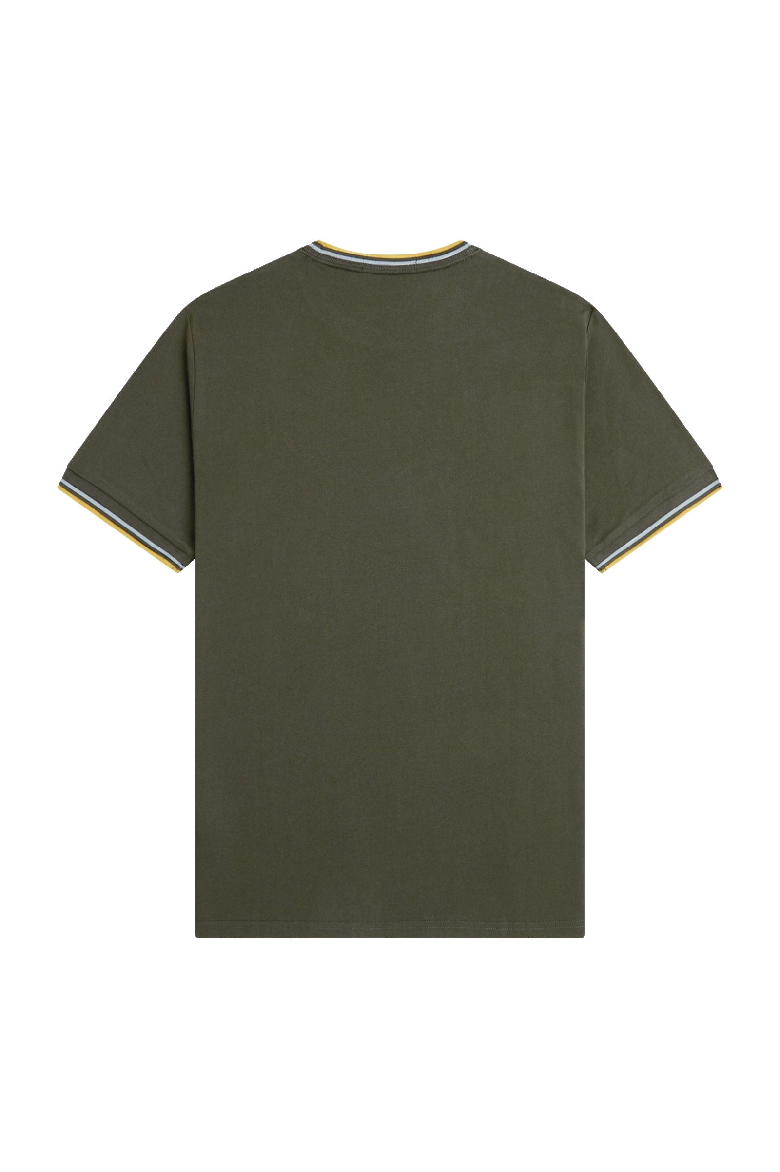 Fred Perry Twin Tipped T-Shirt Hunting Green / Light Ice / Lemon Barley
