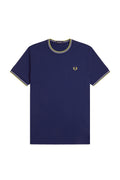 Fred Perry Twin Tipped T-Shirt French Navy / Dusky Blue / Citron