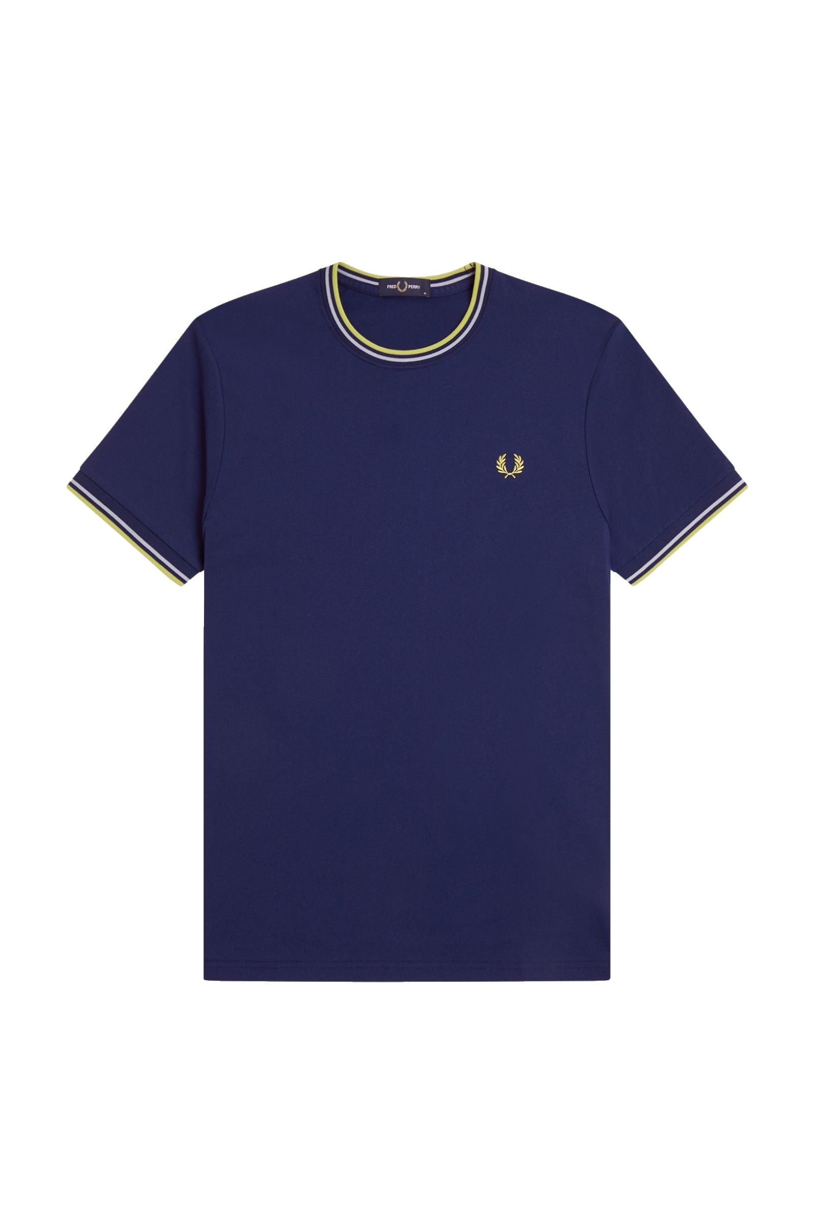 Fred Perry Twin Tipped T-Shirt French Navy / Dusky Blue / Citron