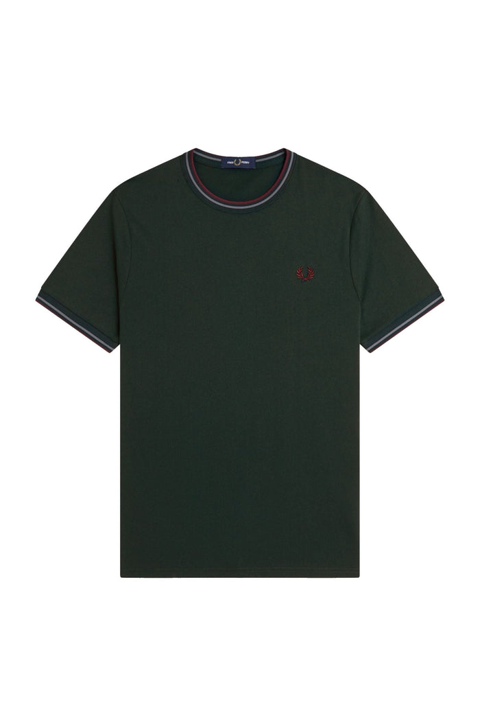 Fred Perry Twin Tipped T-Shirt Grassroots / Stockport Blue / Oxblood