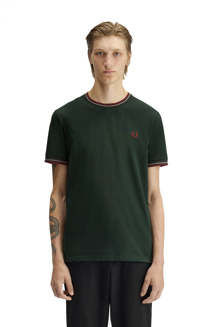 Fred Perry Twin Tipped T-Shirt Grassroots / Stockport Blue / Oxblood