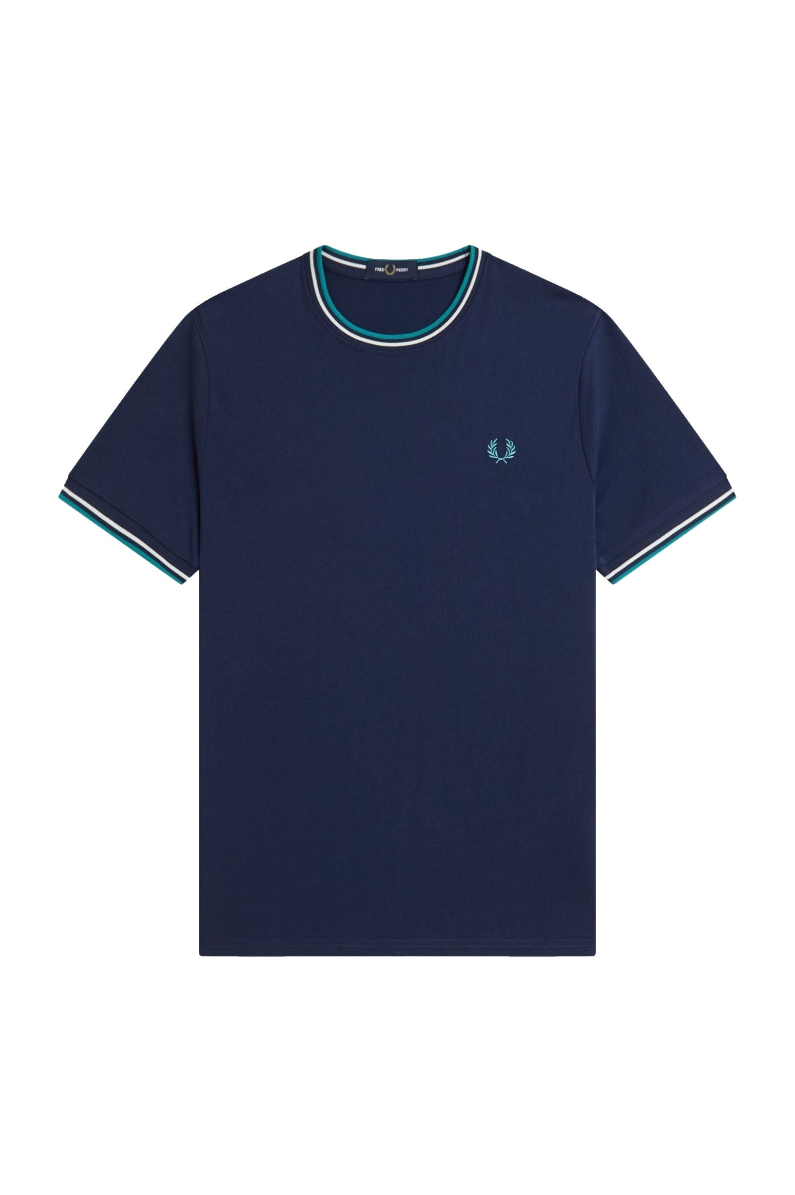 Fred Perry Twin Tipped T-Shirt Tennis Blue / Snow White / Deep Mint