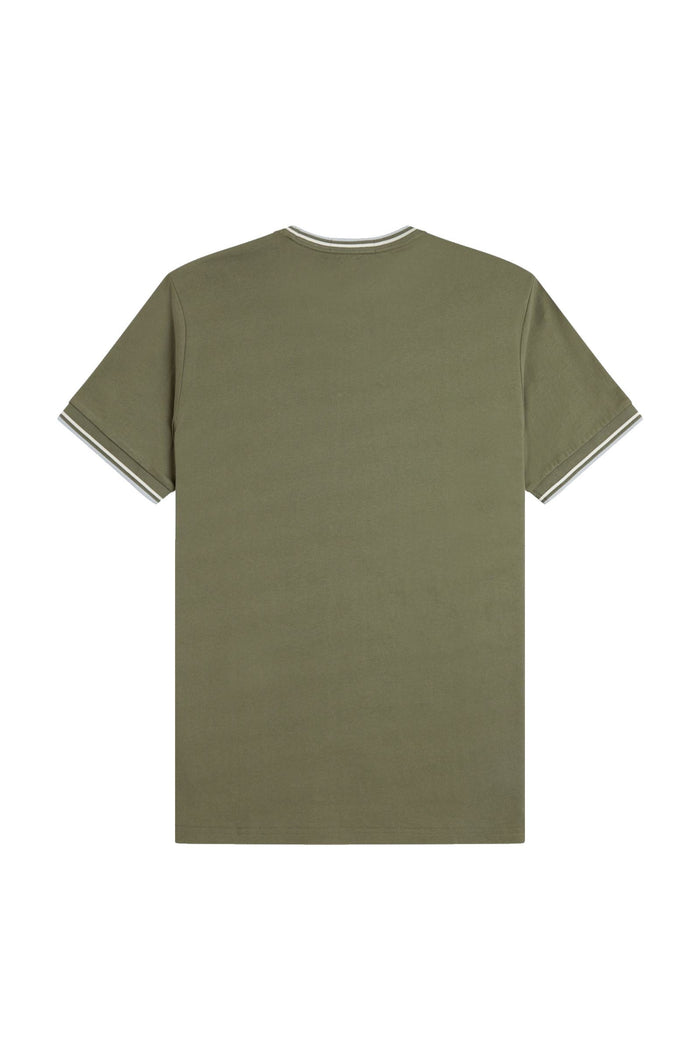 Fred Perry Twin Tipped T-Shirt Laurel Wreath Green / Ecru / Dusky Blue