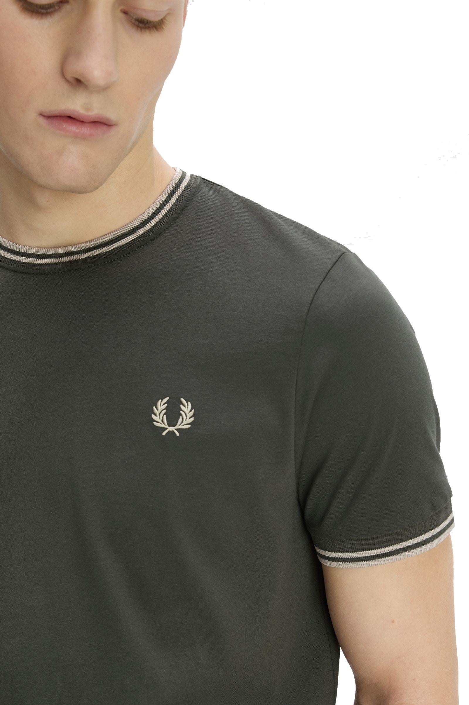 Fred Perry Twin Tipped T-Shirt Field Green / Oatmeal