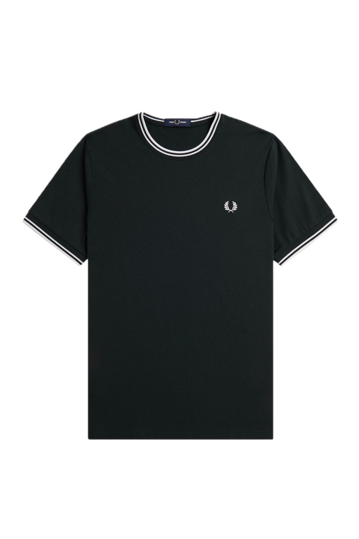 Fred Perry Twin Tipped T-Shirt Night Green / Snow White