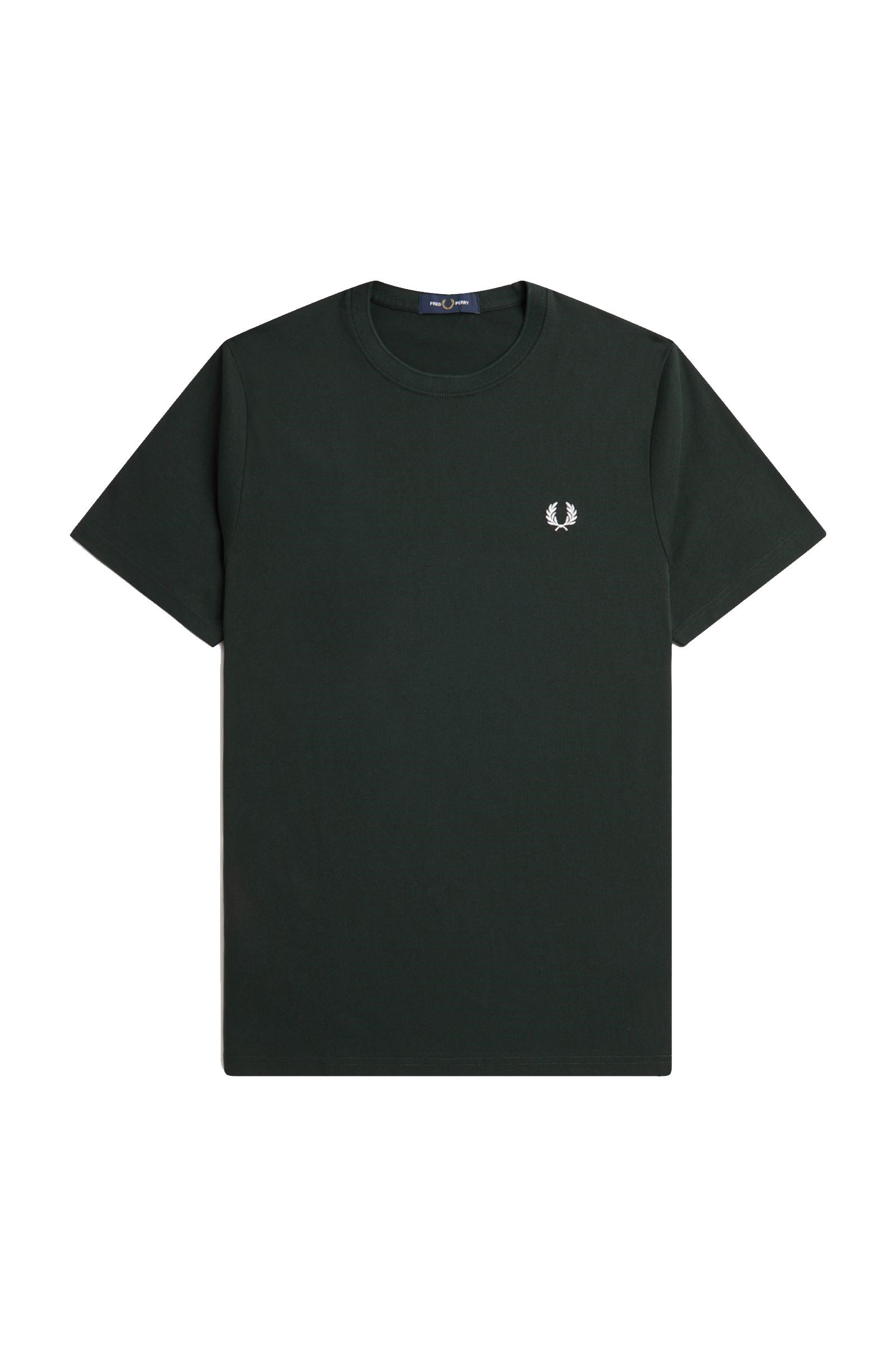 Fred Perry Crew Neck T-Shirt Night Green / Snow White
