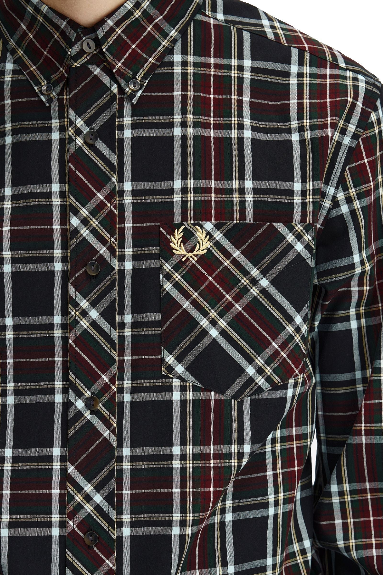 Fred Perry Classic Tartan Shirt Black