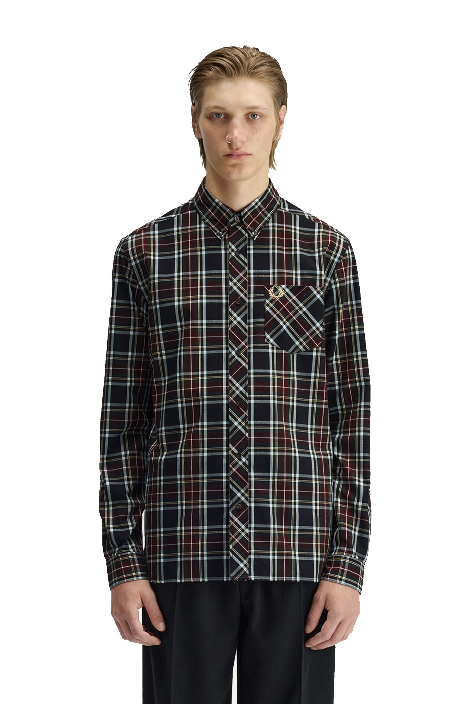 Fred Perry Classic Tartan Shirt Black