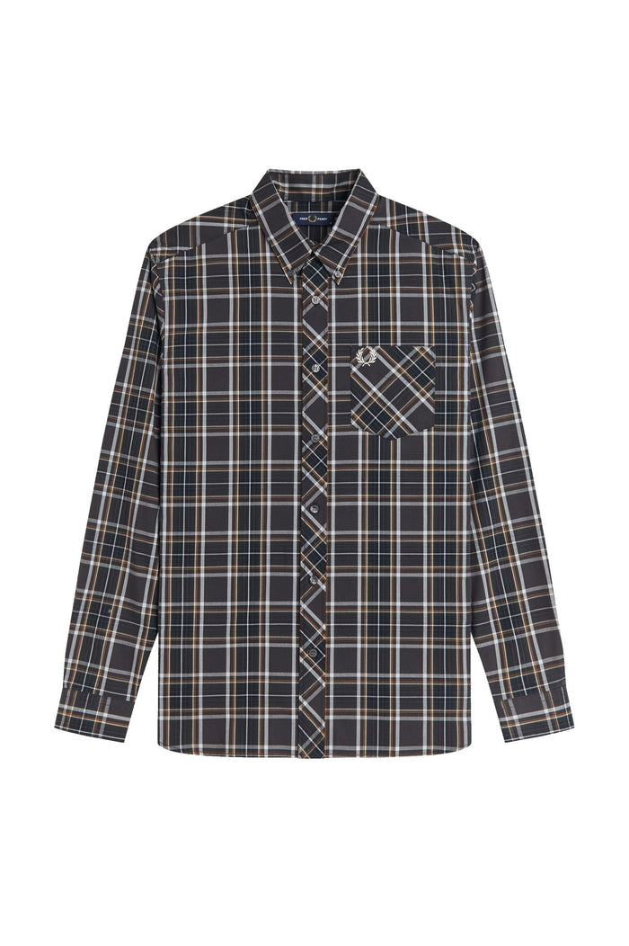 Fred Perry Classic Tartan Shirt Anchor Grey