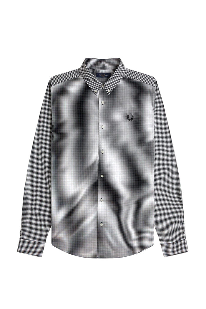 Fred Perry Micro Gingham Shirt Black