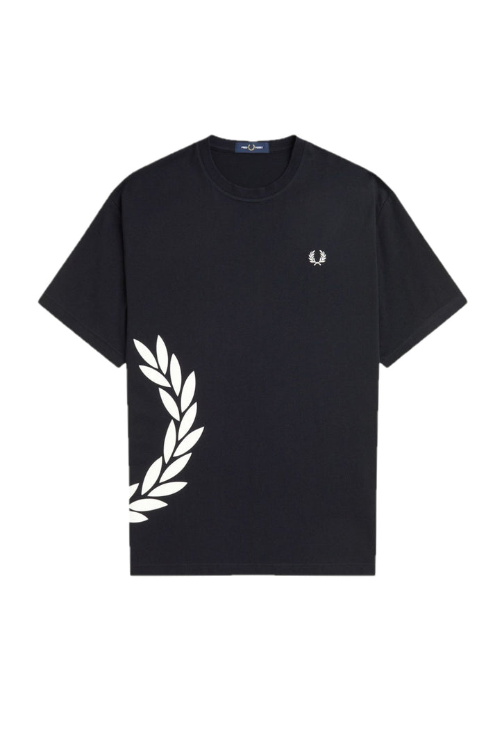 Fred Perry Textured Laurel Wreath T-Shirt Black