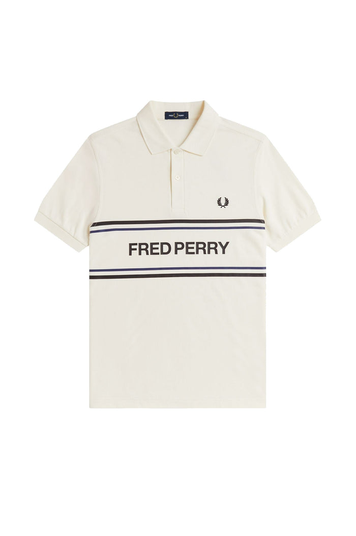 Fred Perry Graphic Polo Shirt Ecru