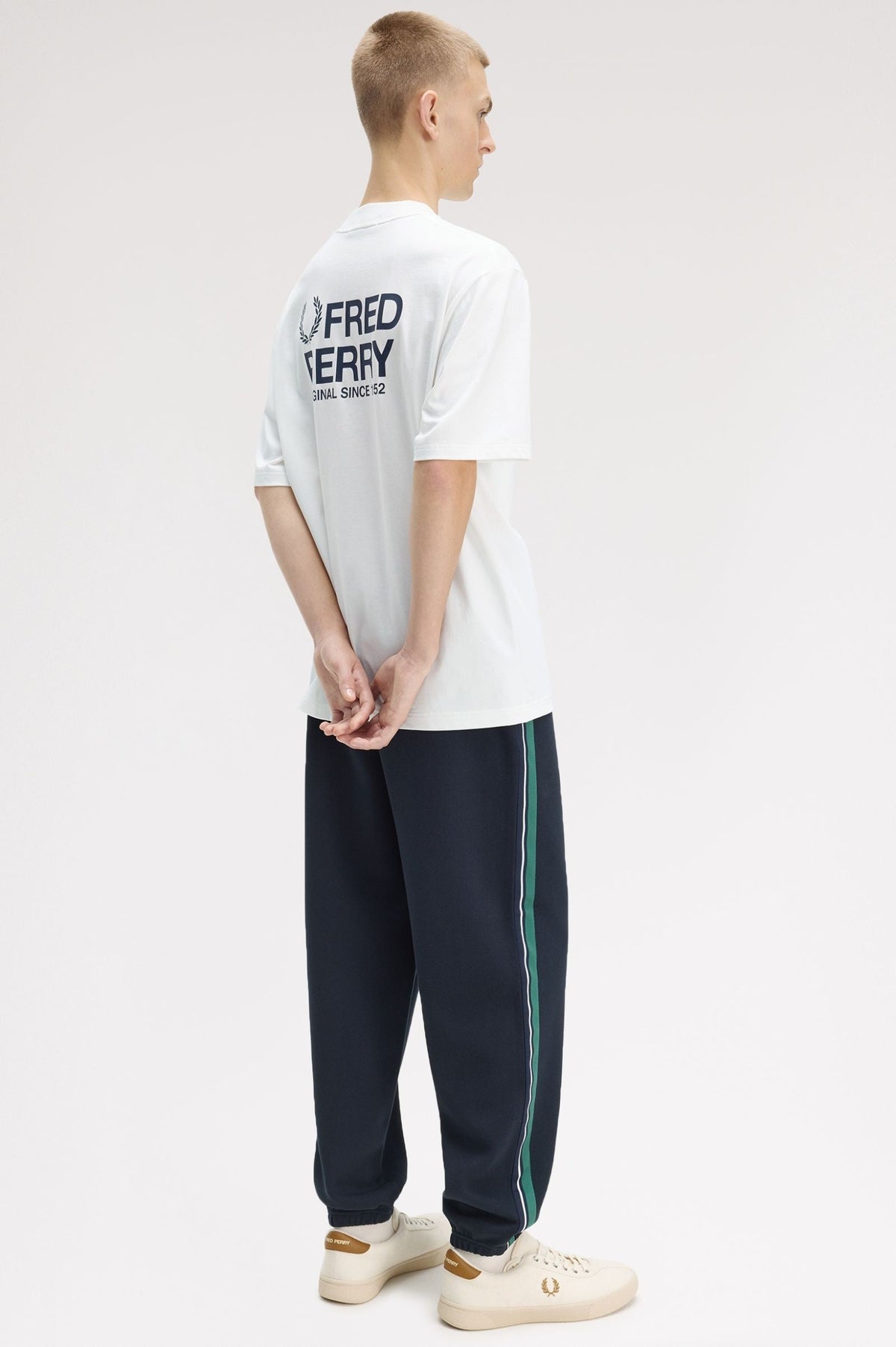 Fred Perry Back Print T-Shirt Snow White