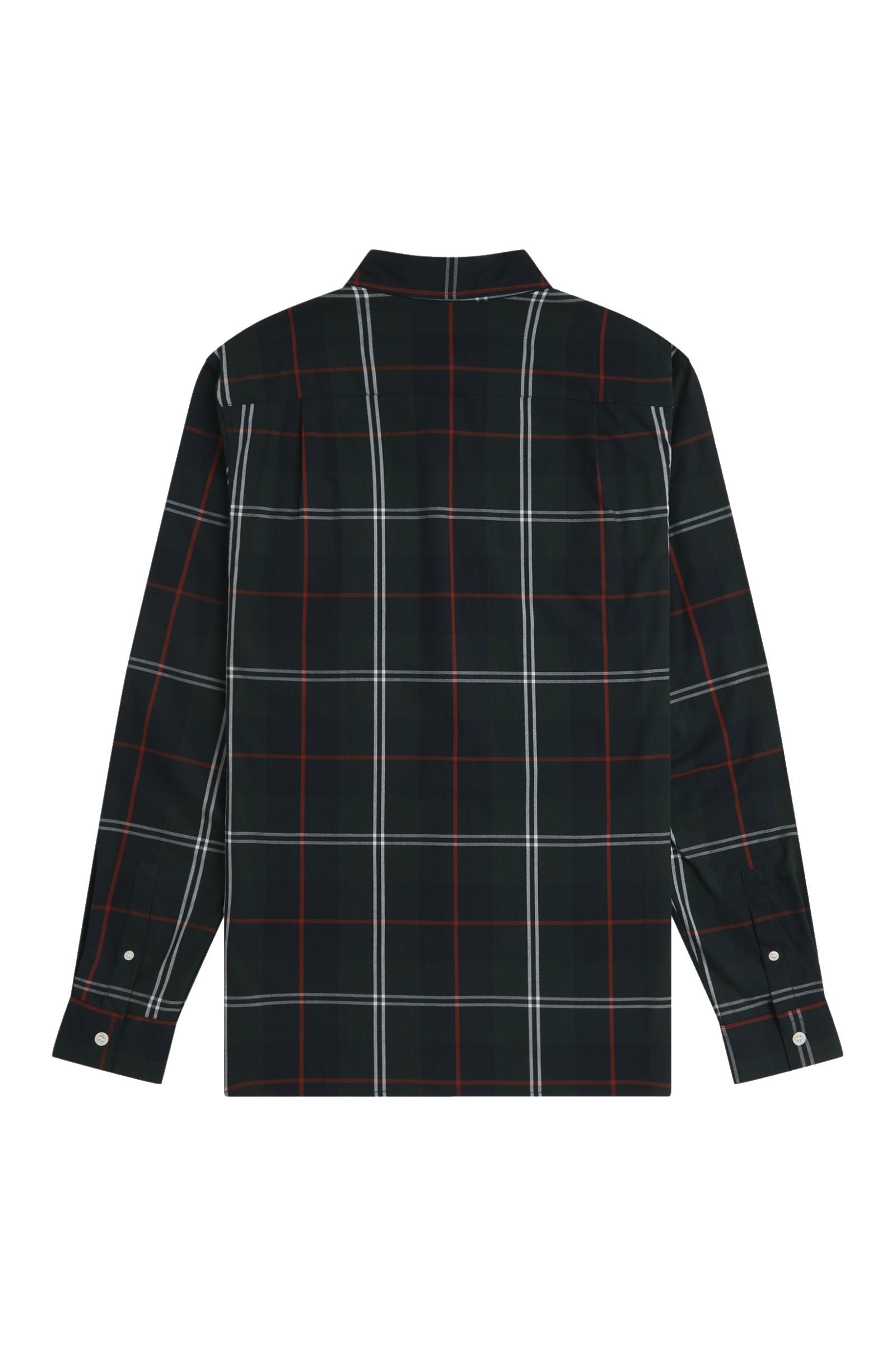 Fred Perry Poplin Tartan Shirt Night Green
