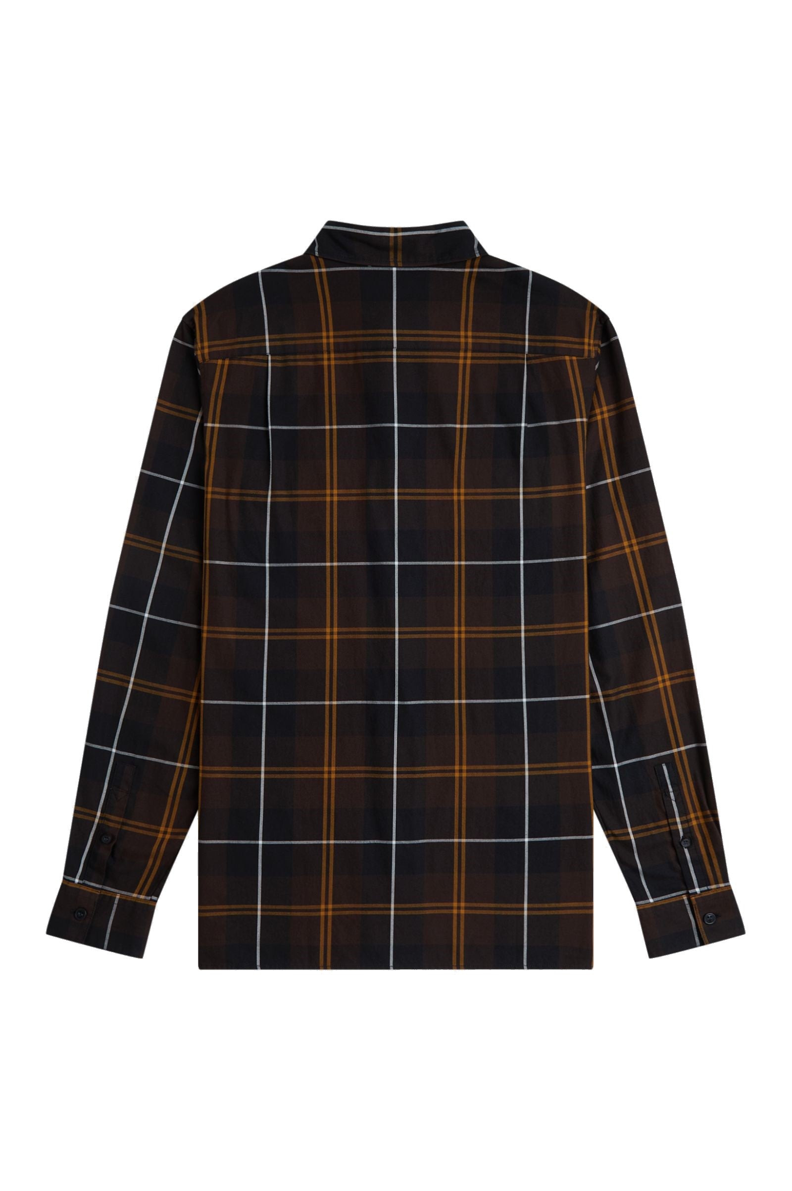 Fred Perry Twill Tartan Shirt Rich Brown