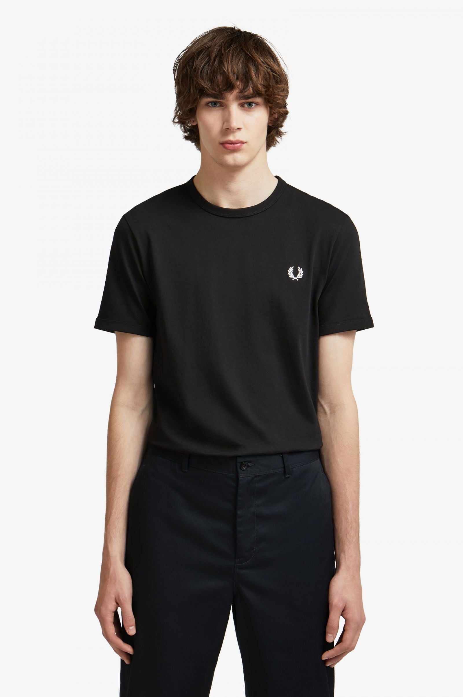 Fred Perry Ringer T-Shirt Black
