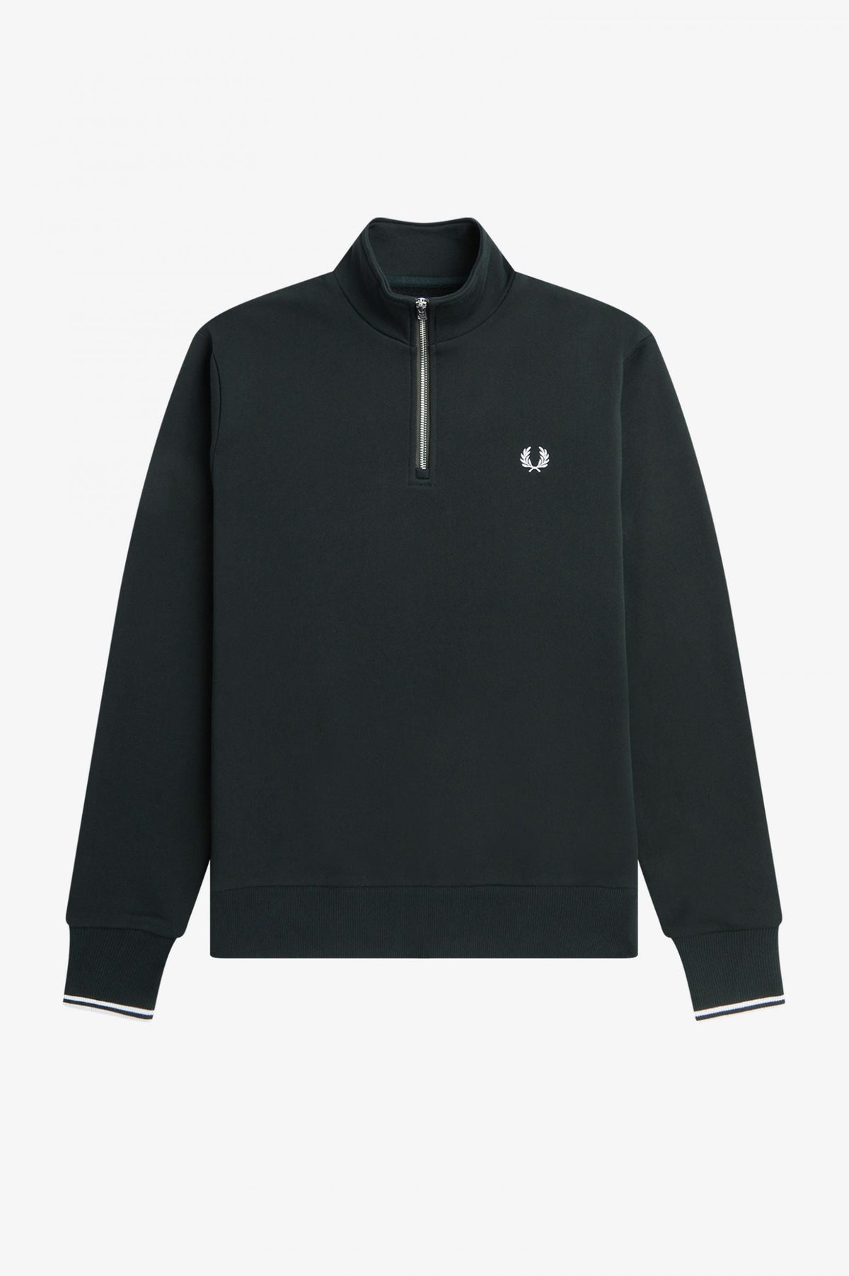 Fred Perry Half Zip Sweatshirt Night Green