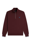 Fred Perry Half Zip Sweatshirt Oxblood / Ecru / Court Blue