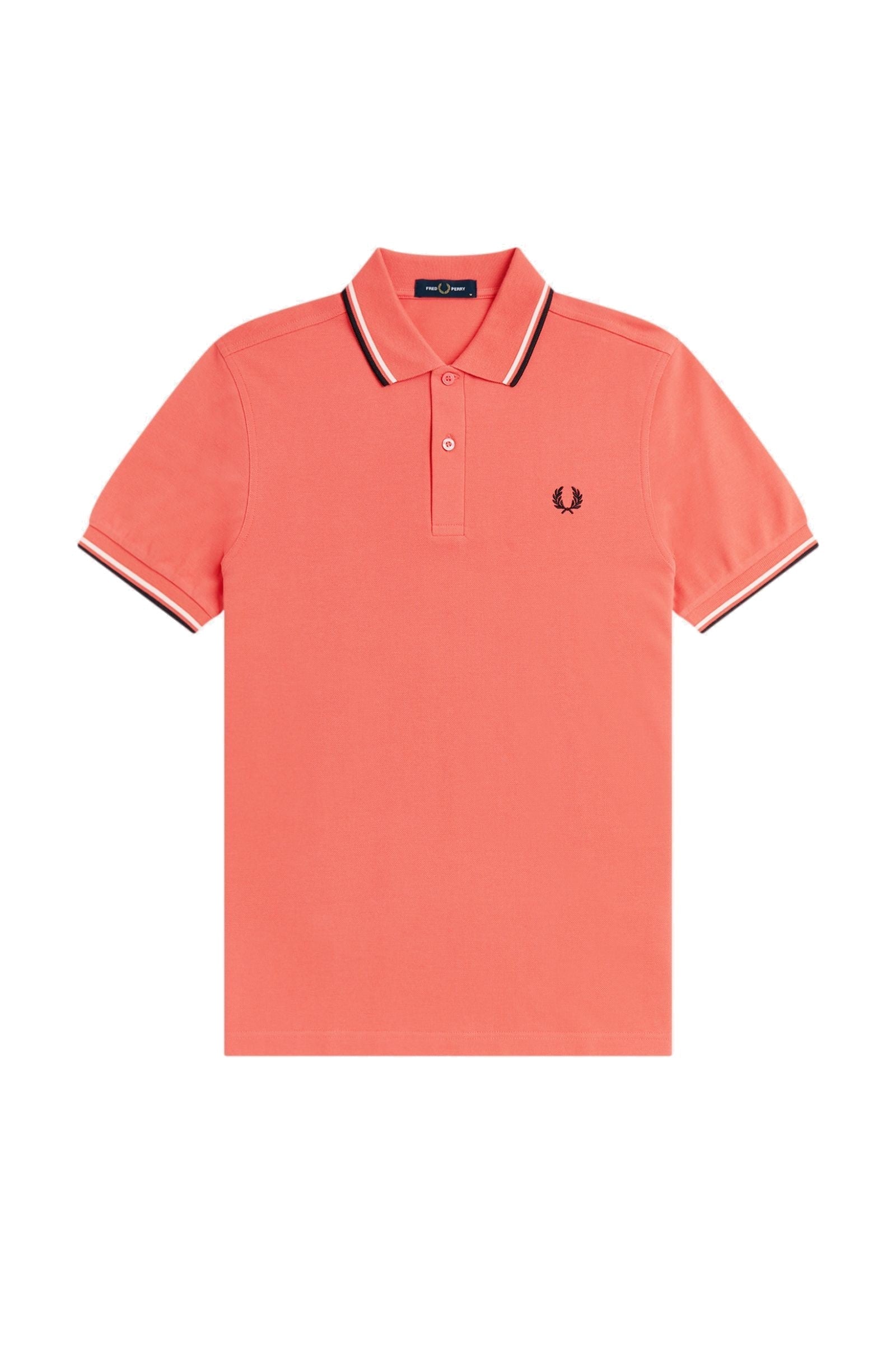 Fred Perry Slim Fit Twin Tipped Polo Strawberry Cream / Ecru / Black