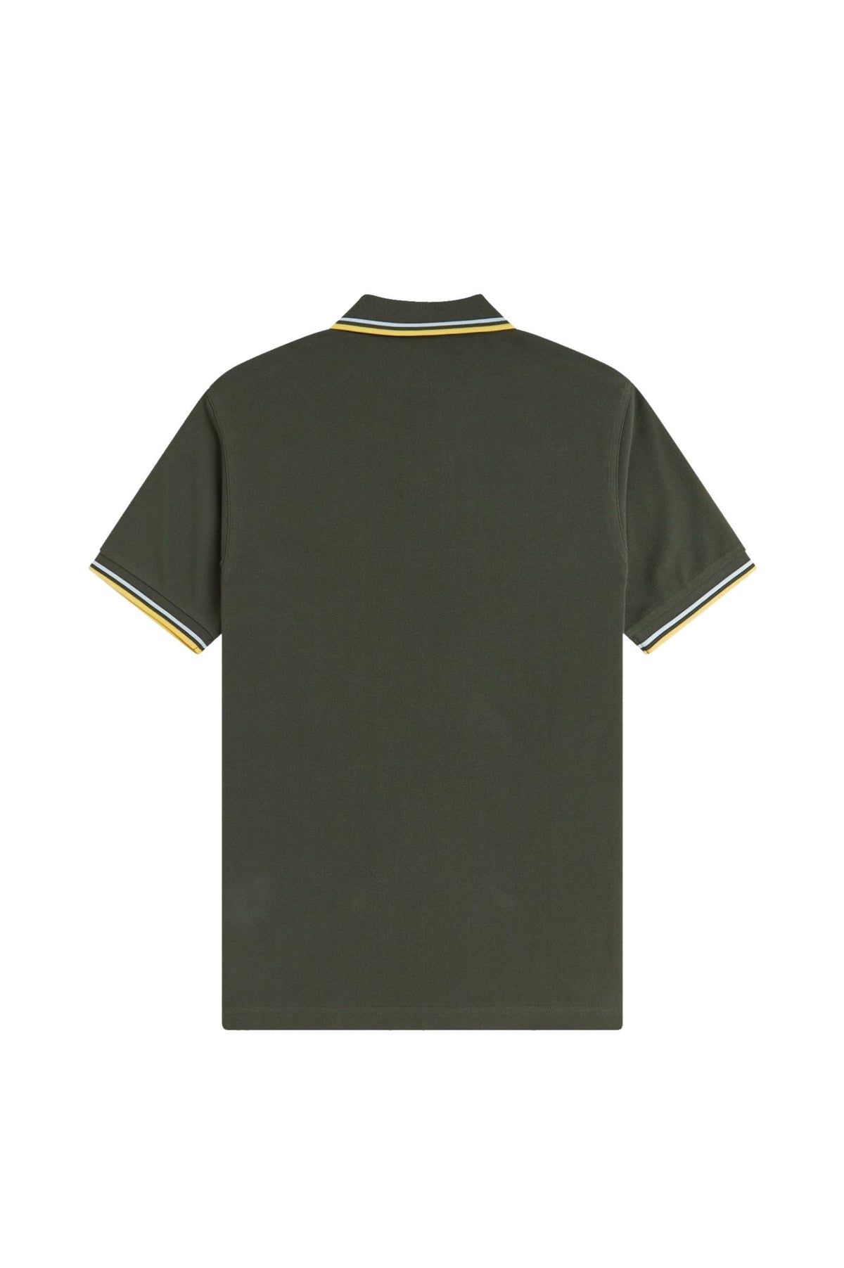 Fred Perry Slim Fit Twin Tipped Polo Hunting Green / Light Ice / Lemon Barley