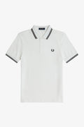 Fred Perry Slim Fit Twin Tipped Polo White Black Black