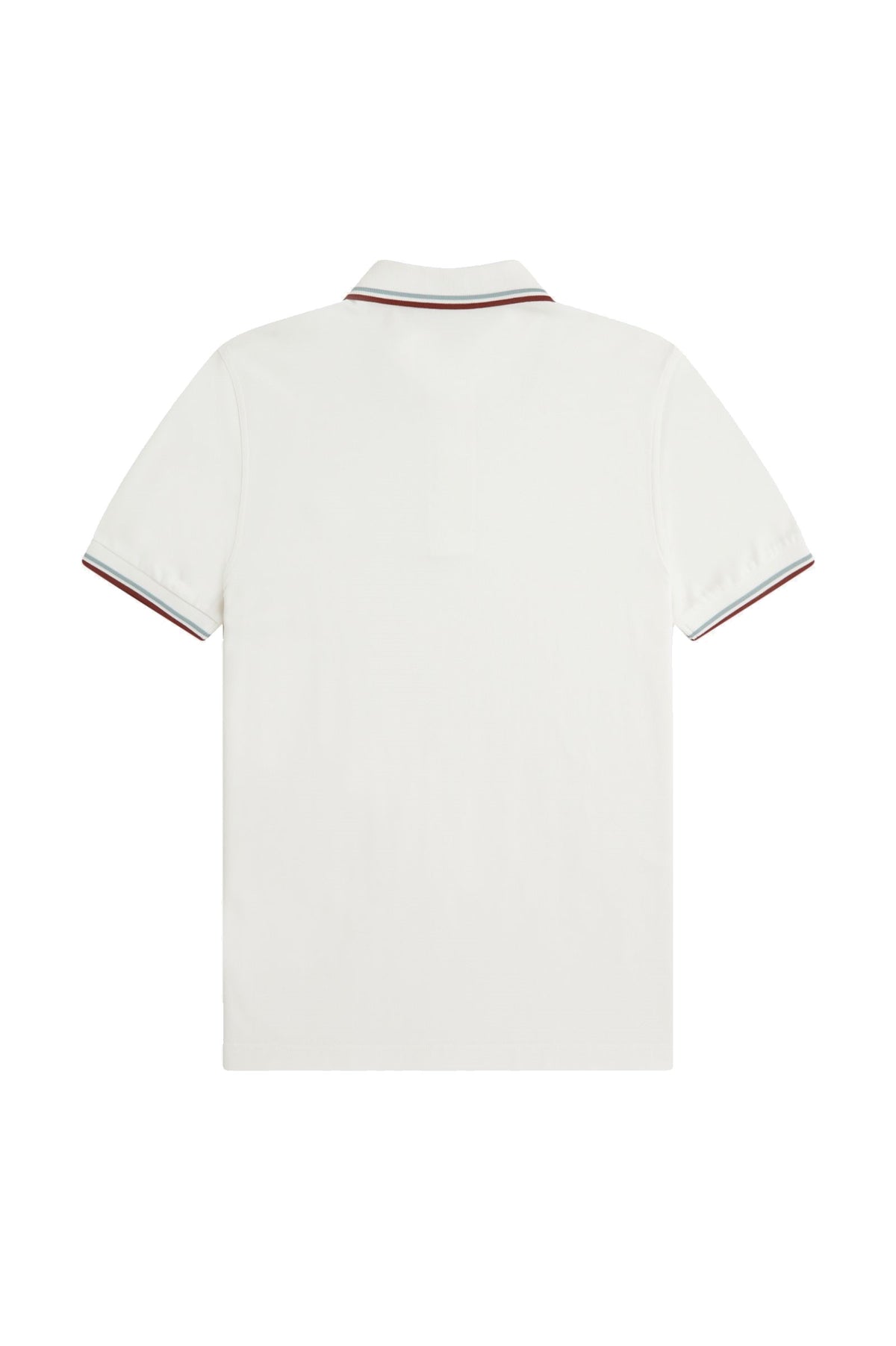 Fred Perry Slim Fit Twin Tipped Polo Snow White / Silver Blue / Brandy