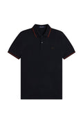 Fred Perry Slim Fit Twin Tipped Polo Navy / Brandy / Rich Brown