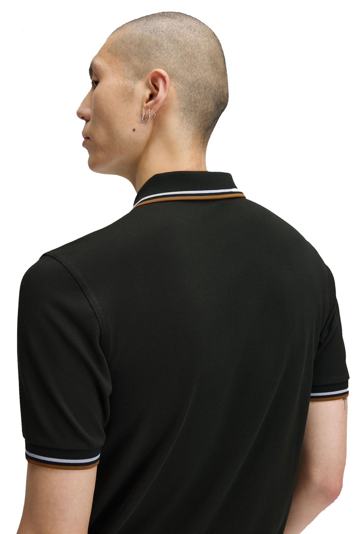 Fred Perry Slim Fit Twin Tipped Polo Night Green / Dusky Blue / Dark Caramel