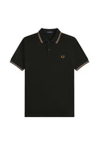 Fred Perry Slim Fit Twin Tipped Polo Night Green / Dusky Blue / Dark Caramel