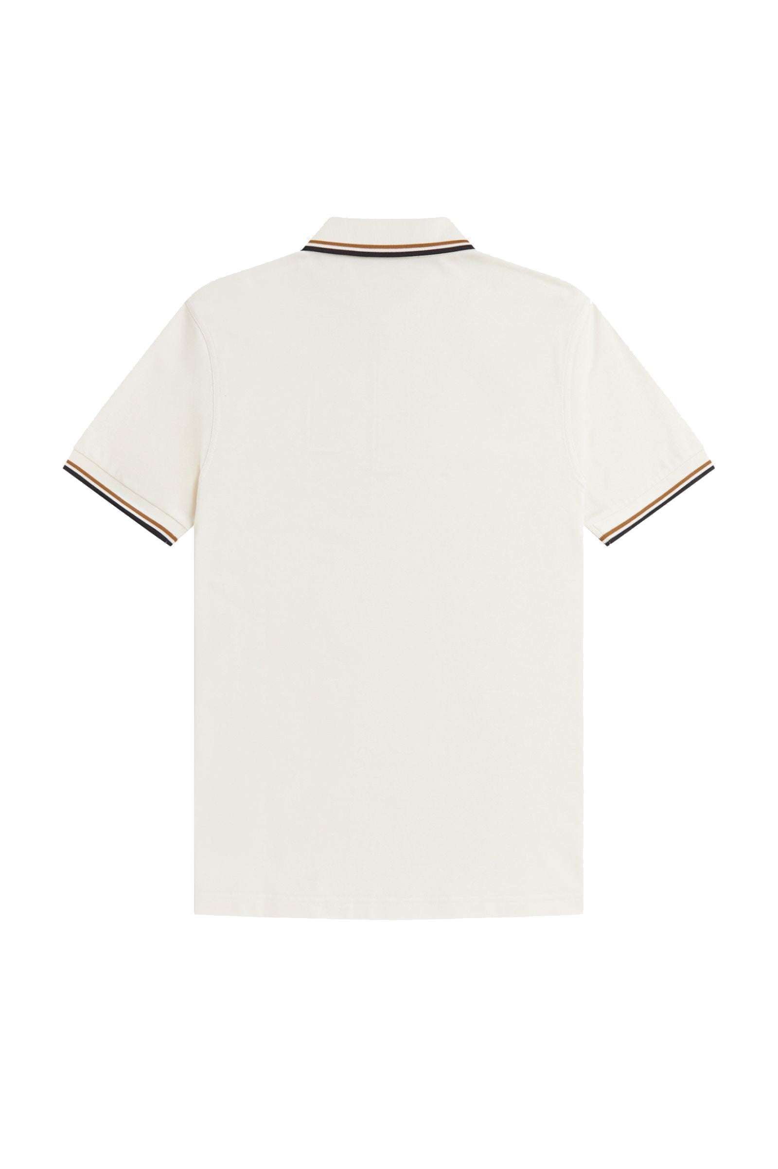 Fred Perry Slim Fit Twin Tipped Polo Ecru / Dark Caramel / Black