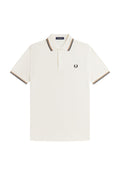Fred Perry Slim Fit Twin Tipped Polo Ecru / Dark Caramel / Black