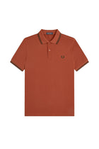 Fred Perry Slim Fit Twin Tipped Polo Brandy / Night Green / Night Green