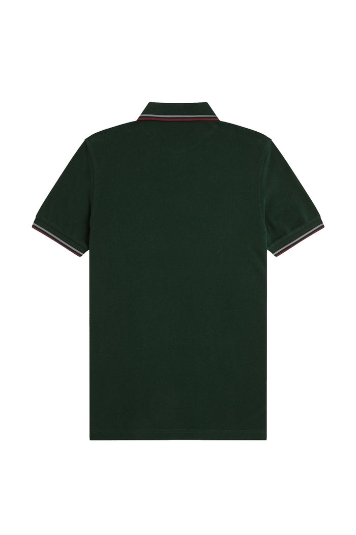Fred Perry Slim Fit Twin Tipped Polo Grassroots / Stockport Blue / Oxblood